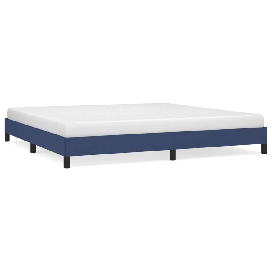 Cadre de lit sans matelas bleu 200x200 cm tissu - 2