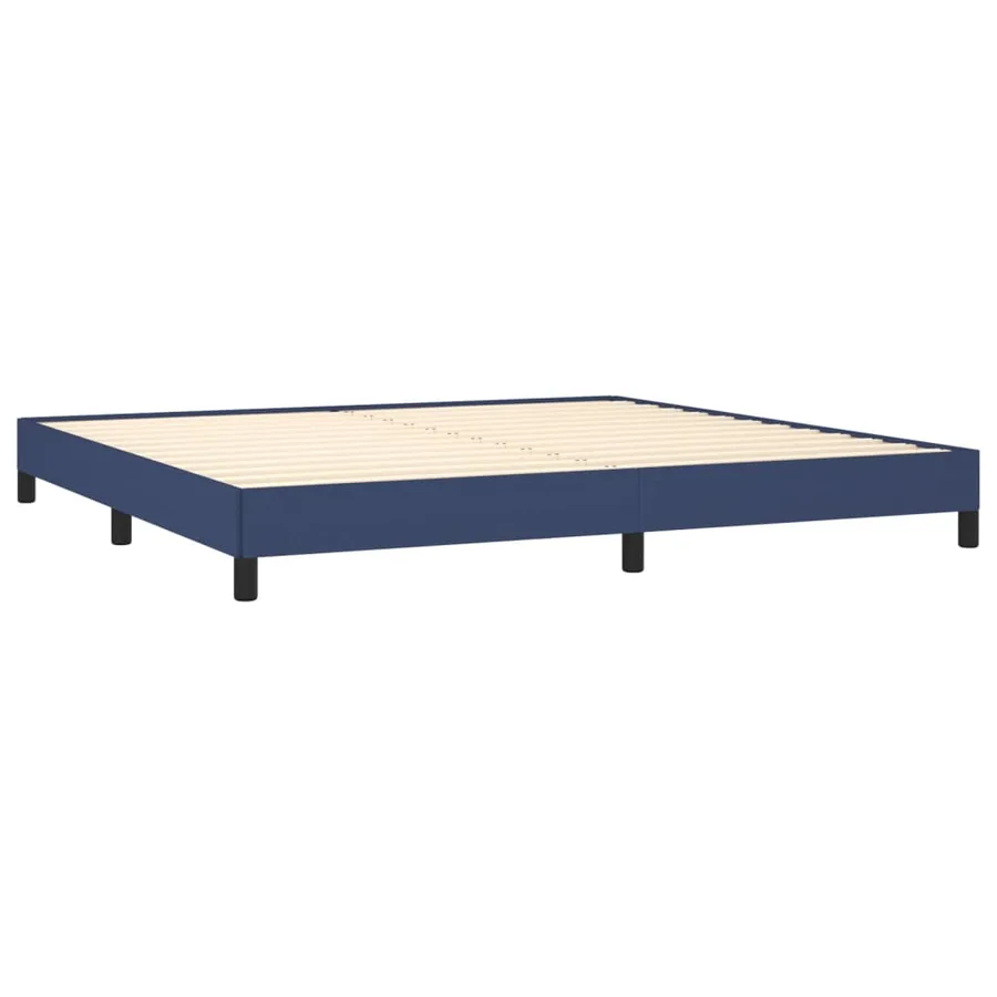 Cadre de lit sans matelas bleu 200x200 cm tissu - 4