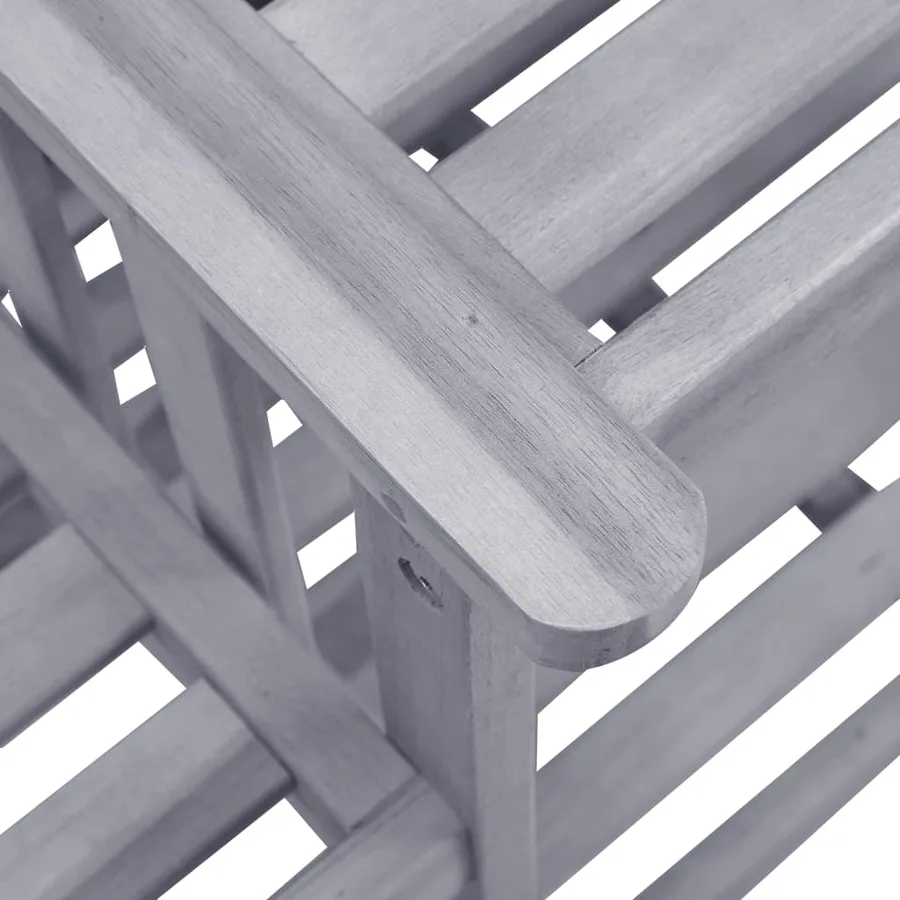 Chaises de jardin avec table à thé et coussins Acacia solide - 7