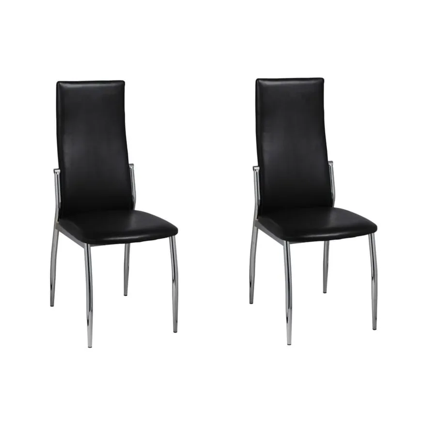 Chaises à manger lot de 2 noir similicuir - 2
