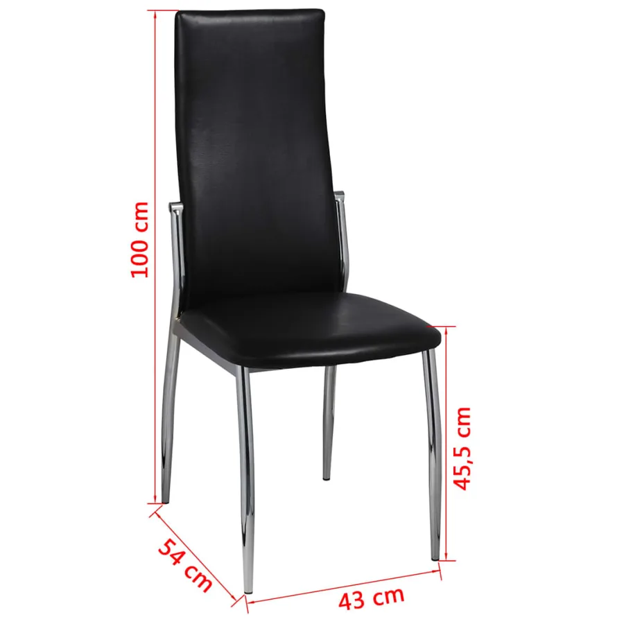 Chaises à manger lot de 2 noir similicuir - 8