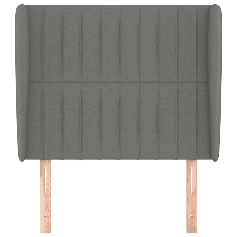 Tête de lit avec oreilles Gris foncé 93x23x118/128 cm Tissu - 3