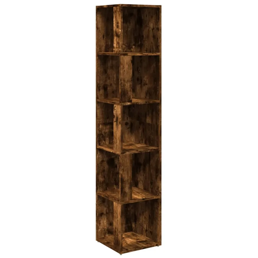 Armoire d'angle Chêne fumé 33x33x164,5 cm Bois d'ingénierie - 2