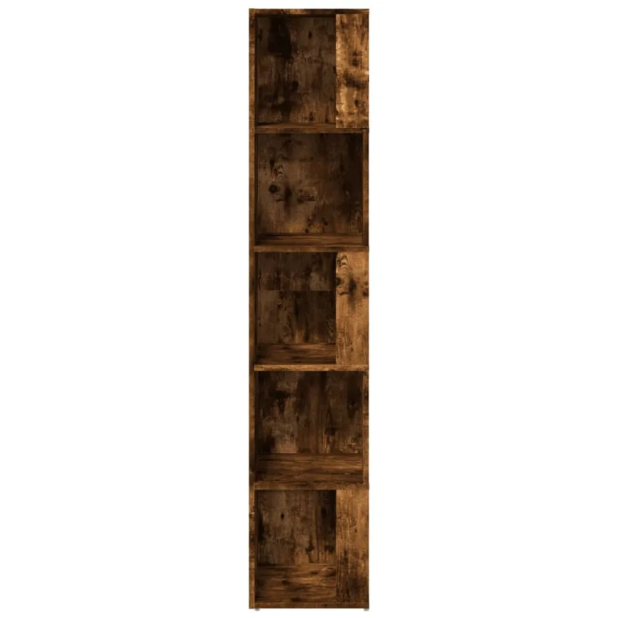 Armoire d'angle Chêne fumé 33x33x164,5 cm Bois d'ingénierie - 5