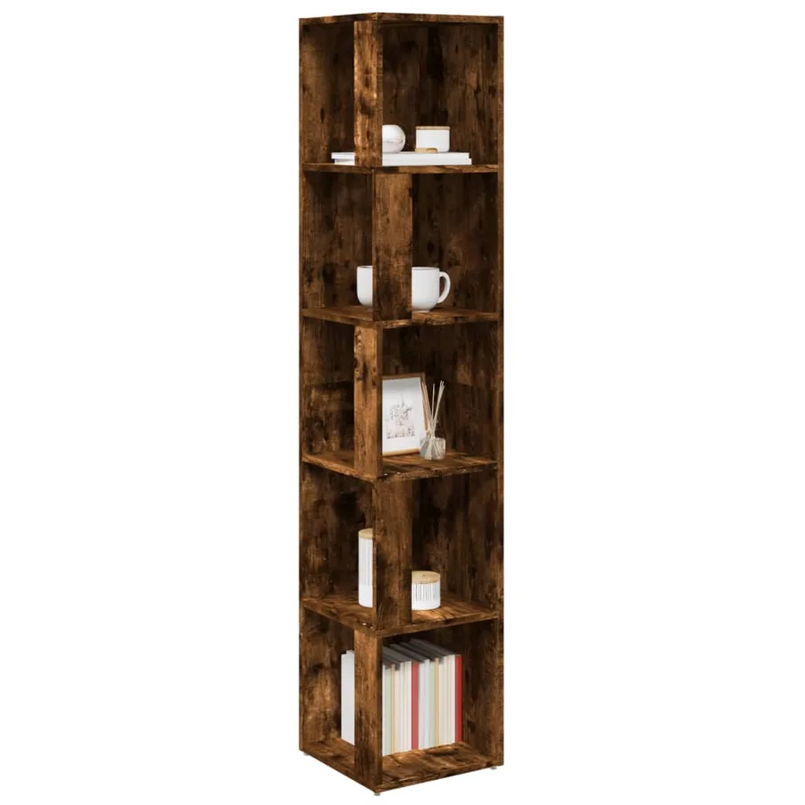 Armoire d'angle Chêne fumé 33x33x164,5 cm Bois d'ingénierie - 6