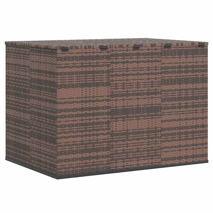Boîte à coussins de jardin Résine tressée 145x100x103 cm Marron - 6