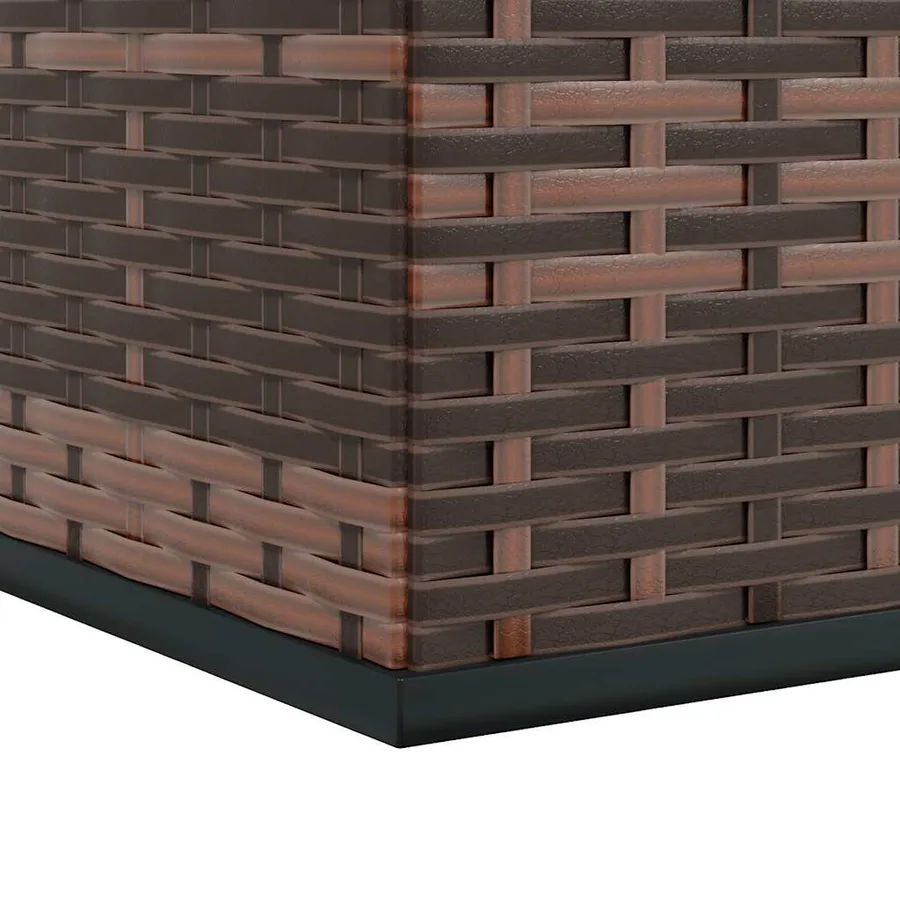 Boîte à coussins de jardin Résine tressée 145x100x103 cm Marron - 8