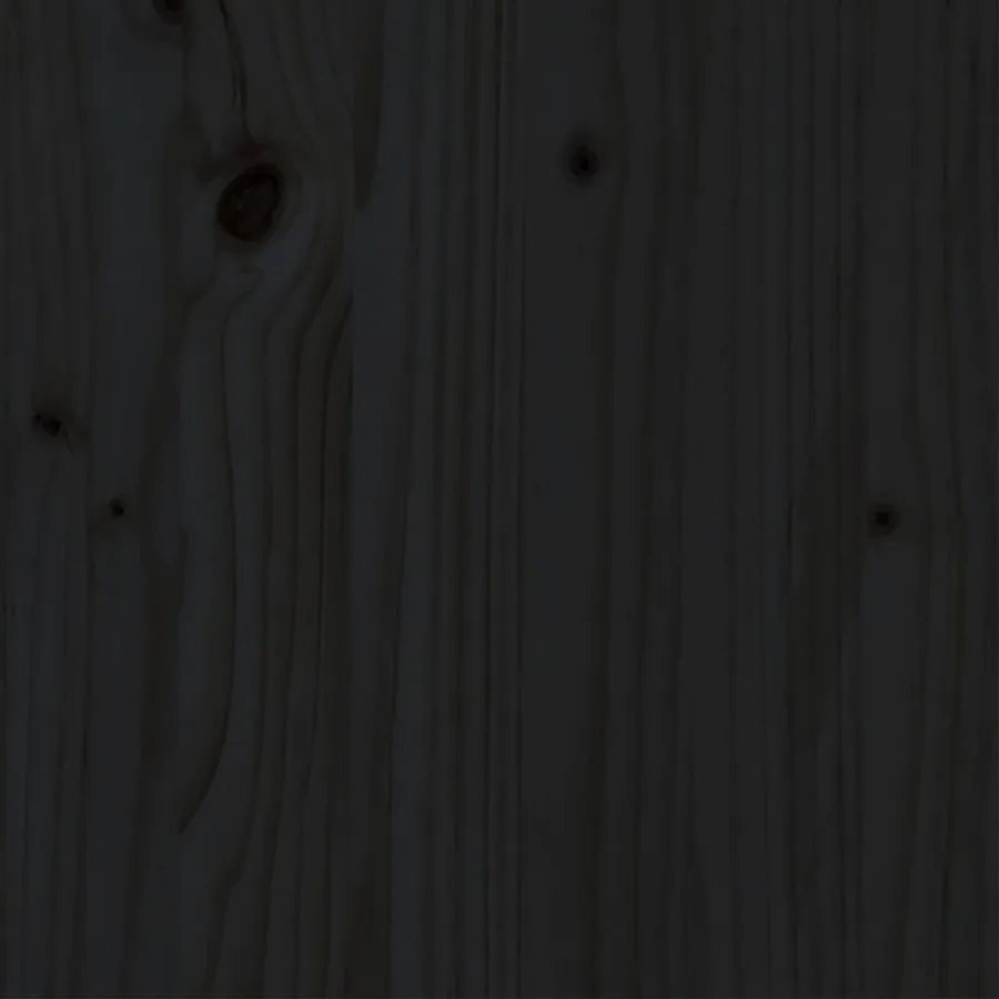 Cadre de lit sans matelas noir 200x200 cm bois massif de pin - 5