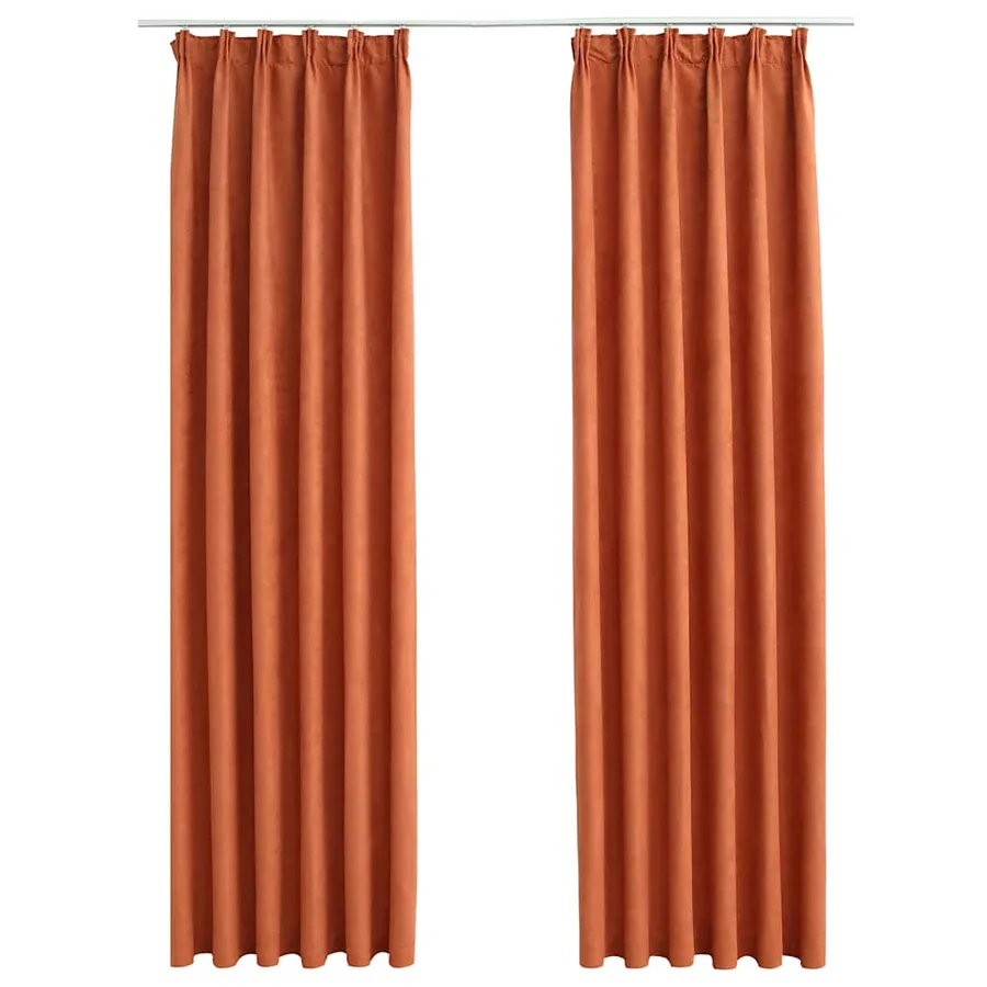 Rideaux occultants avec crochets 2 pcs Rouille 140x245 cm - 2