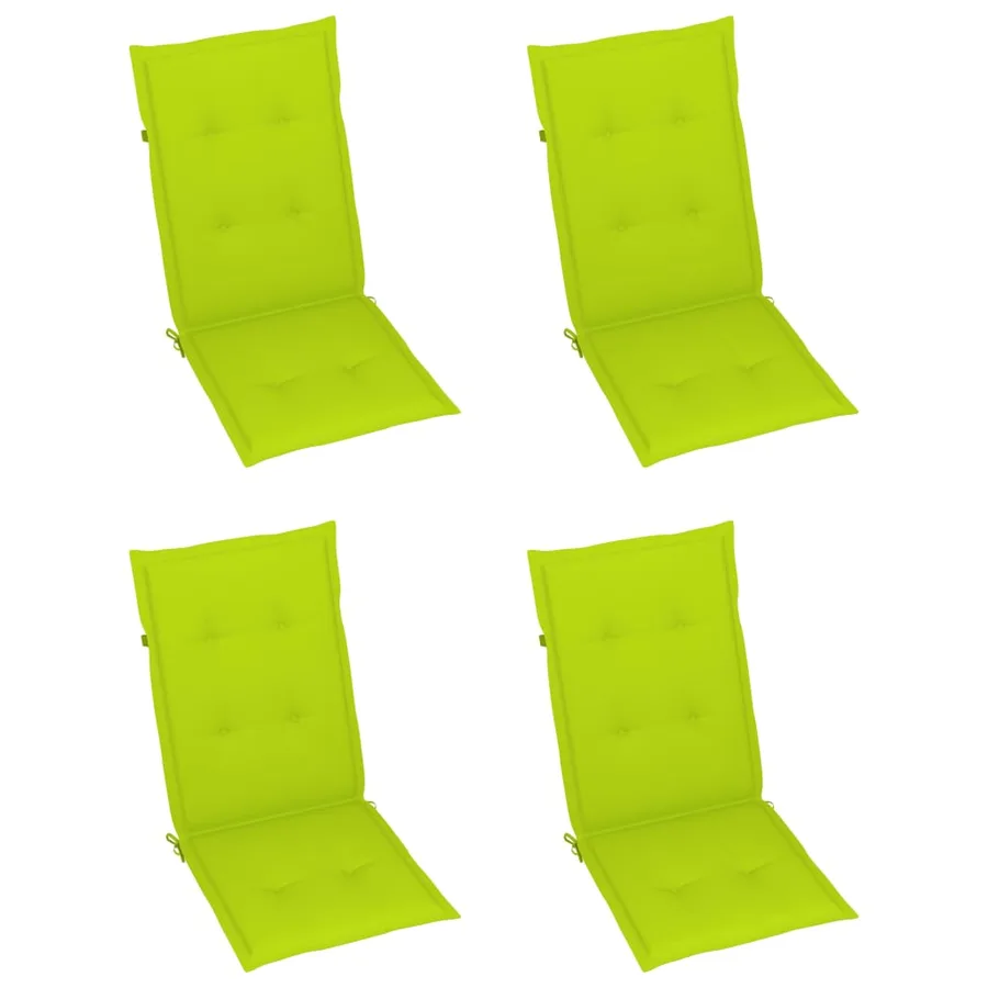Chaises inclinables de jardin lot de 4 et coussins Bois acacia - 6