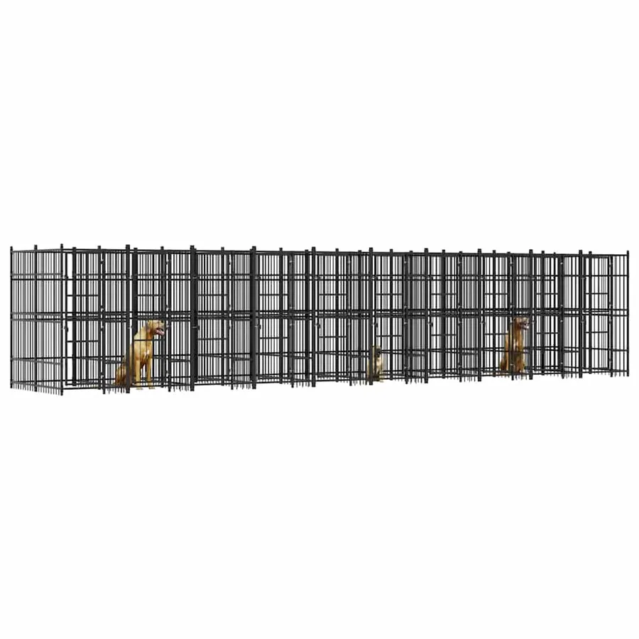 Chenil d'extérieur pour chiens Acier 18,43 m² - 3