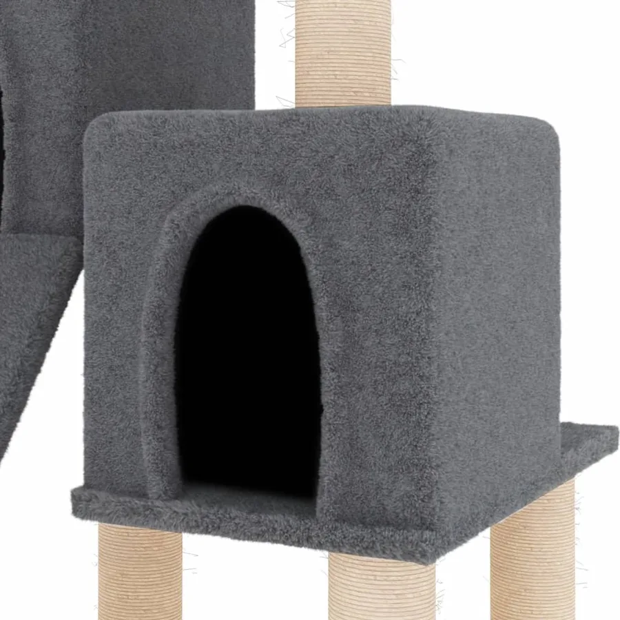 Arbre à chat avec griffoirs en sisal Gris foncé 82 cm - 6