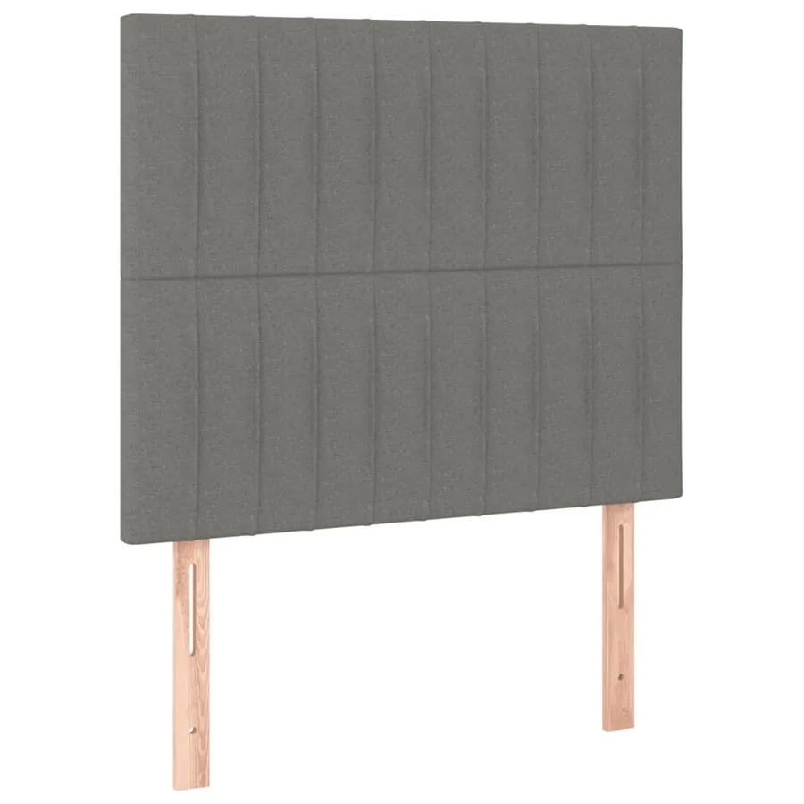 Sommier à lattes de lit et matelas Gris foncé 90x190 cm Tissu - 6