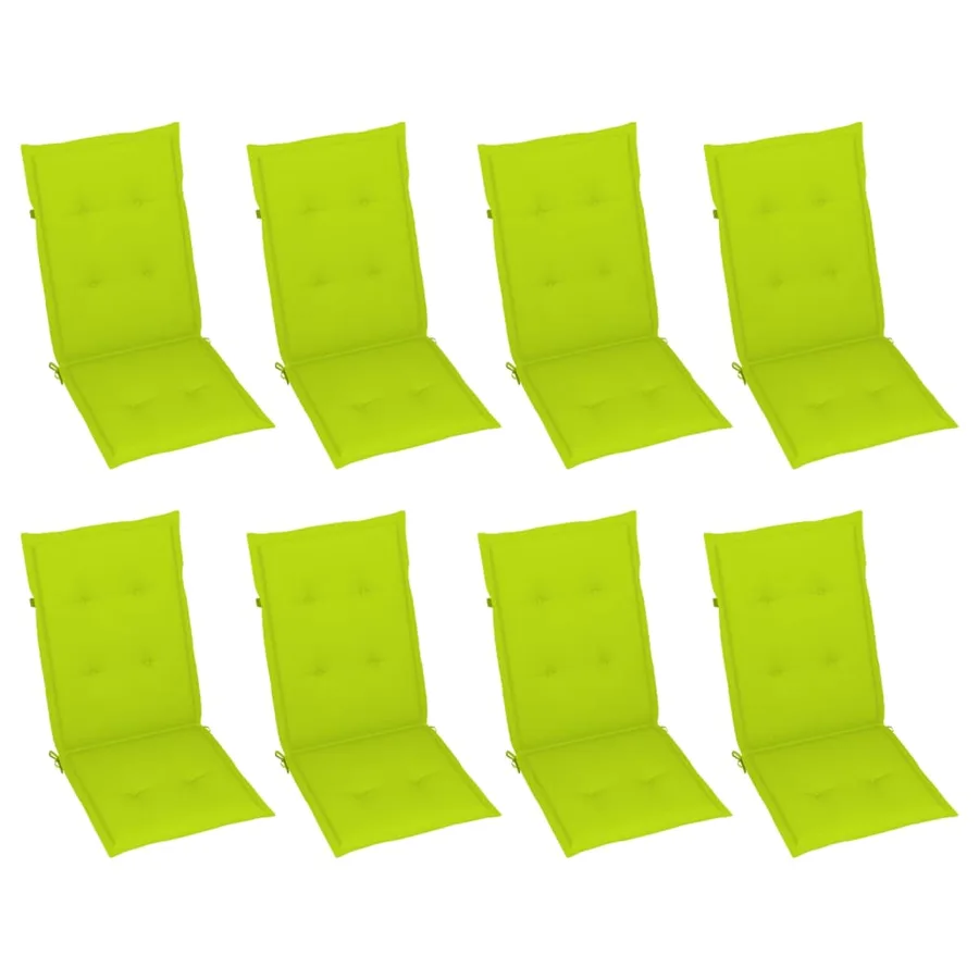 Chaises inclinables de jardin et coussins lot de 8 Gris Acacia - 3