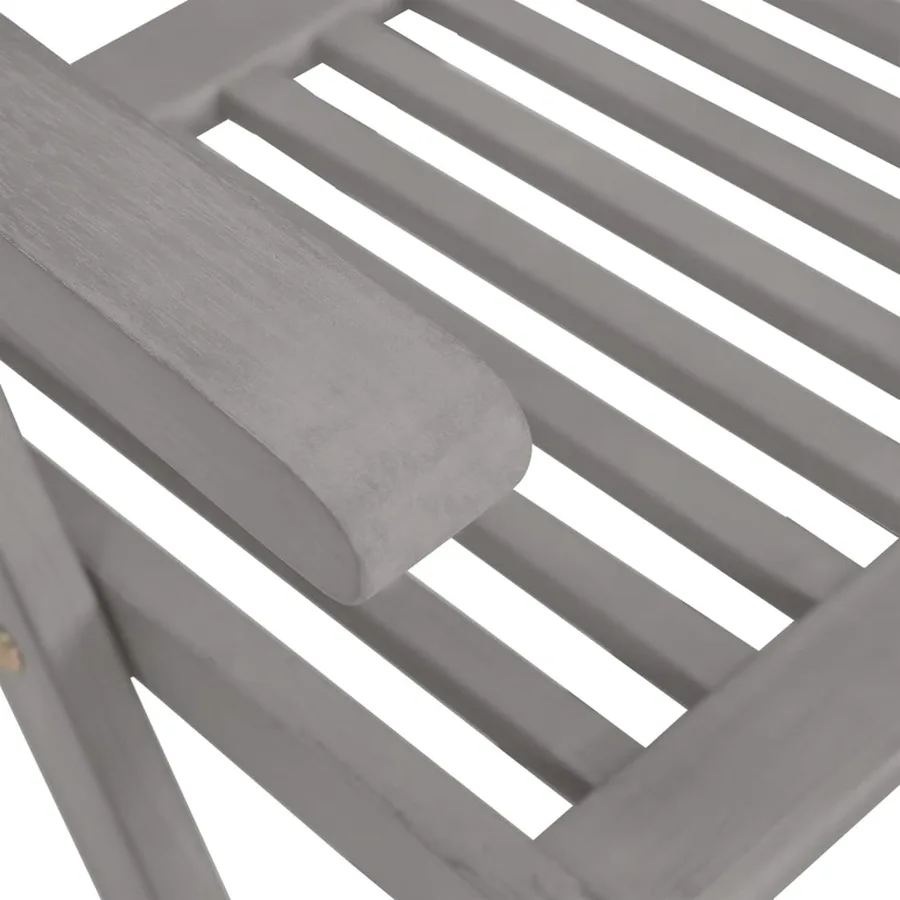 Chaises inclinables de jardin et coussins lot de 8 Gris Acacia - 8