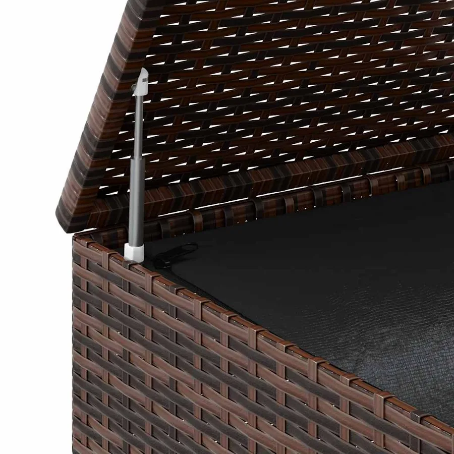 Boîte à coussins de jardin Résine tressée 100x49x103,5cm Marron - 9