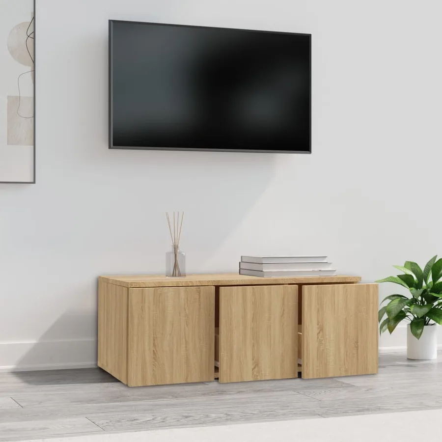 Meuble TV Chêne sonoma 80x34x30 cm Bois d'ingénierie - 3