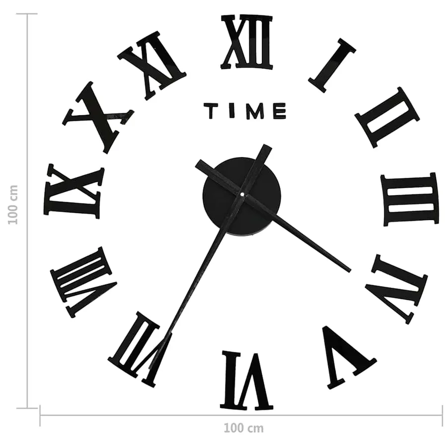 Horloge murale 3D Design moderne Noir 100 cm XXL - 5
