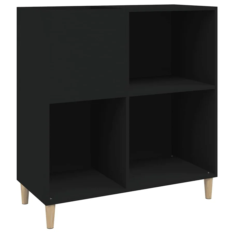 Armoire à disques noir 84,5x38x89 cm bois d'ingénierie - 2