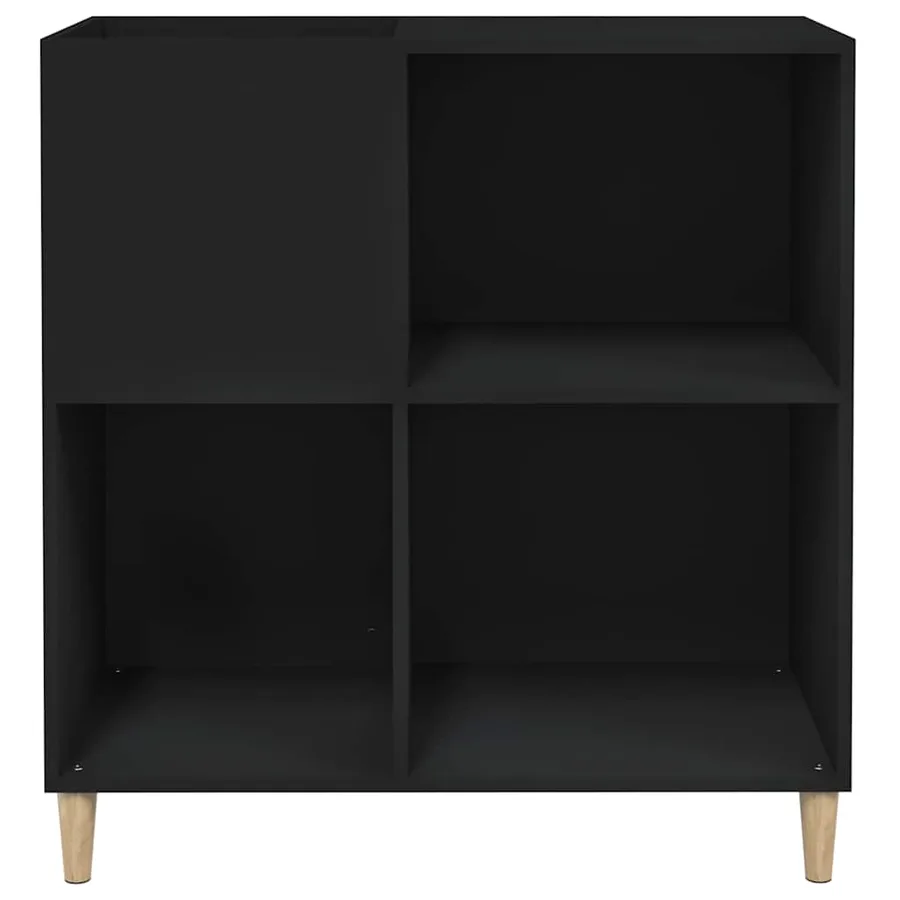 Armoire à disques noir 84,5x38x89 cm bois d'ingénierie - 5