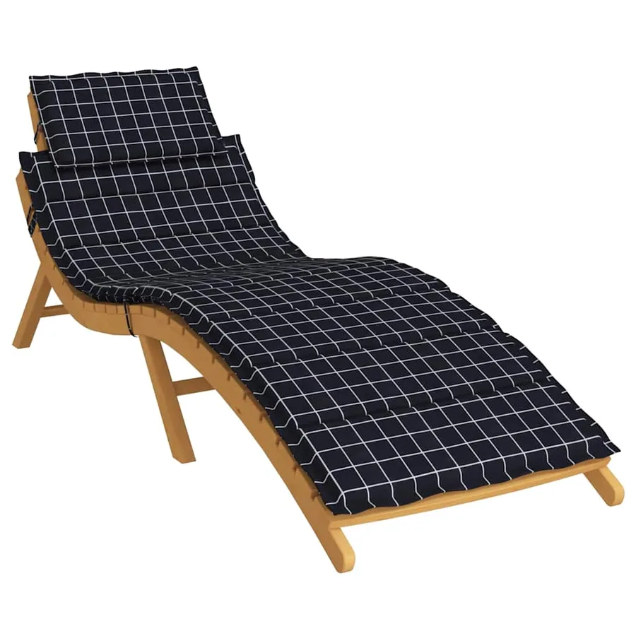 Coussin de chaise longue motif à carreaux noir tissu oxford - 3