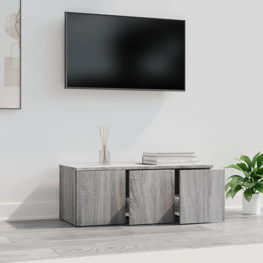 Meuble TV Sonoma gris 80x34x30 cm Bois d'ingénierie - 3