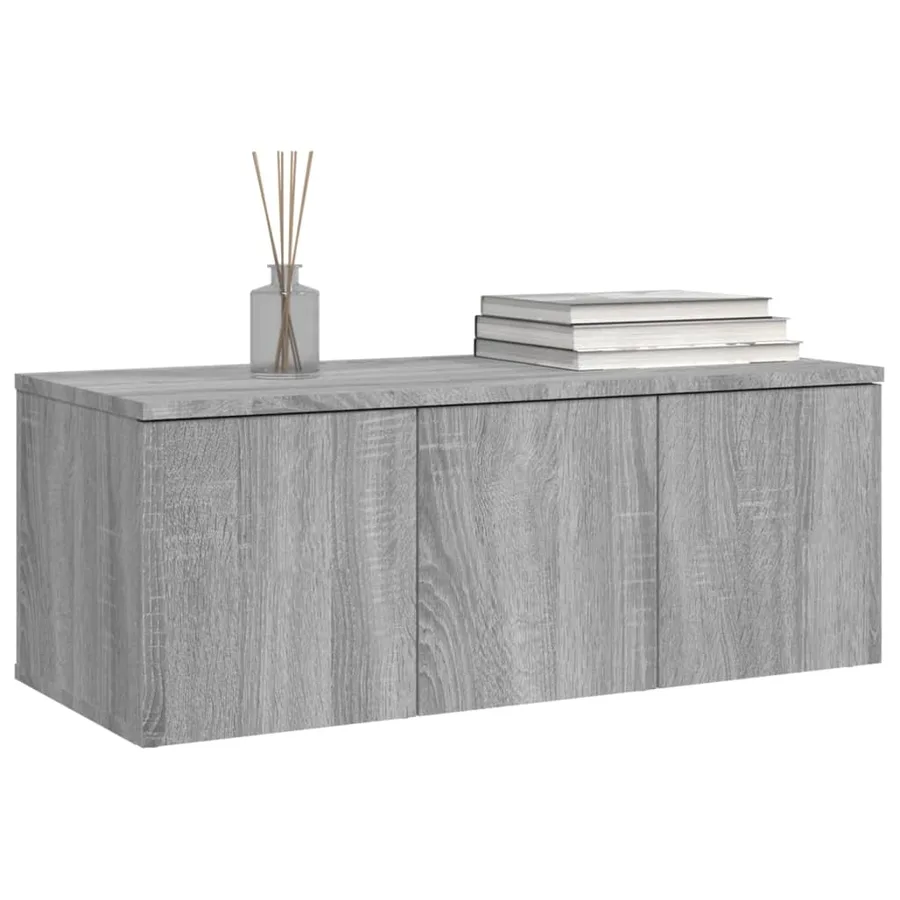 Meuble TV Sonoma gris 80x34x30 cm Bois d'ingénierie - 7