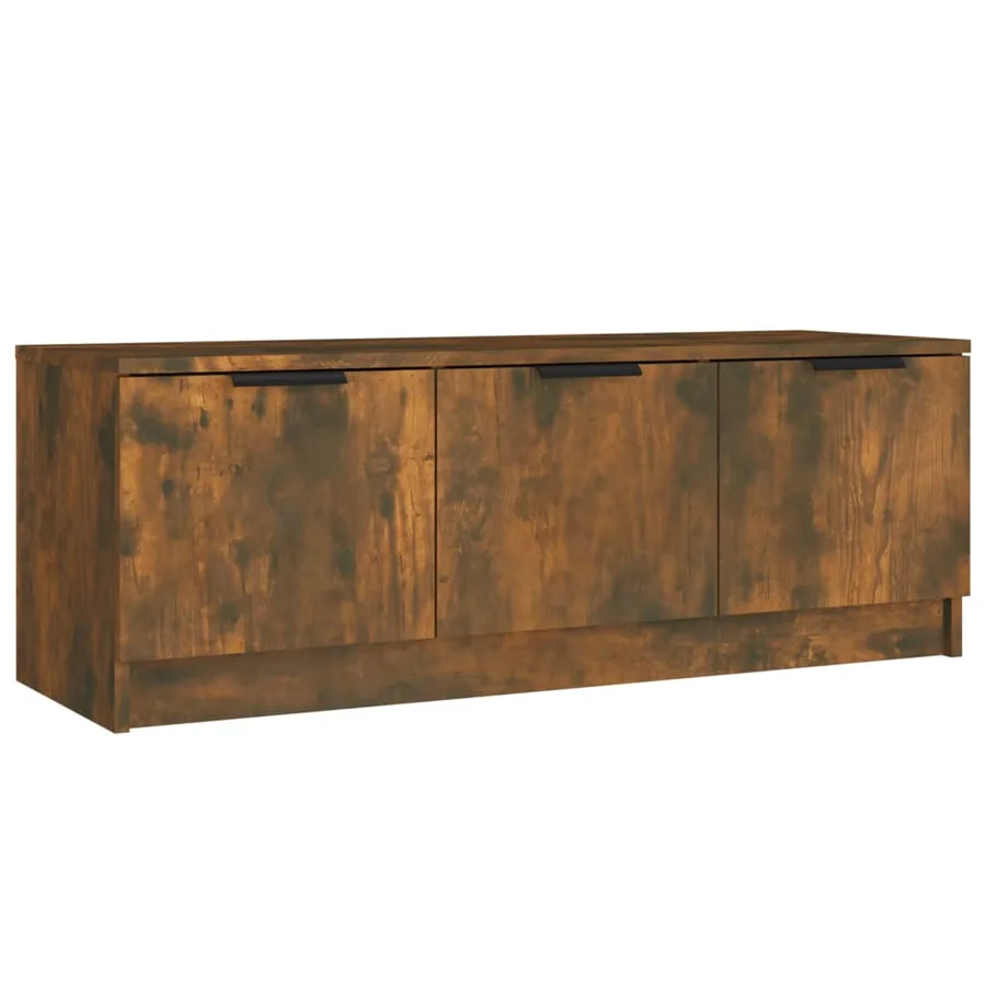 Meuble TV Chêne fumé 102x35x36,5 cm Bois d'ingénierie - 2