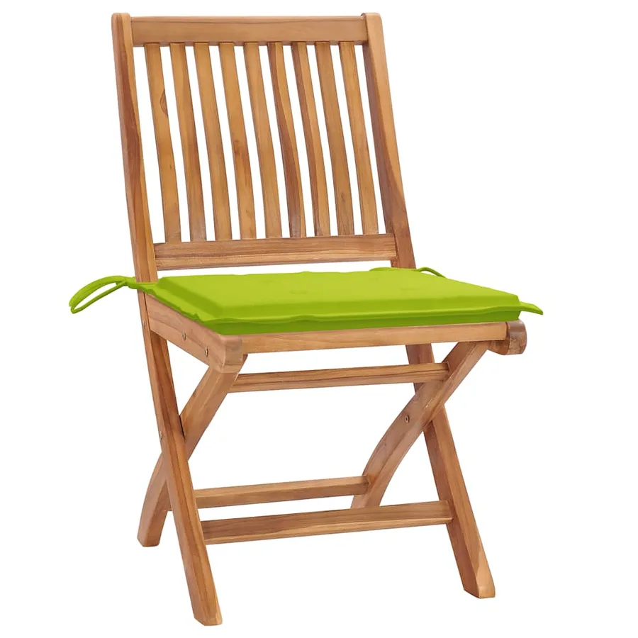 Chaises pliables de jardin avec coussins lot de 6 Bois de teck - 3