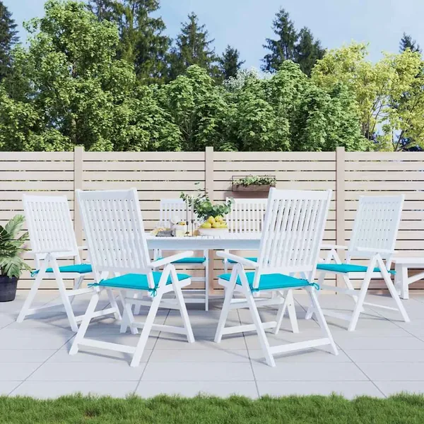 Coussins de chaise de jardin lot de 6 turquoise 40x40x4cm tissu