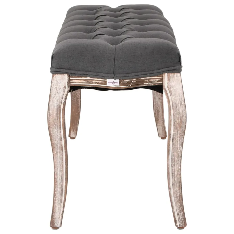 Banc Lin Bois solide 110x38x48 cm Gris foncé - 3
