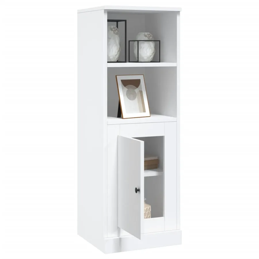 Buffet haut blanc 36x35,5x103,5 cm bois d'ingénierie - 5