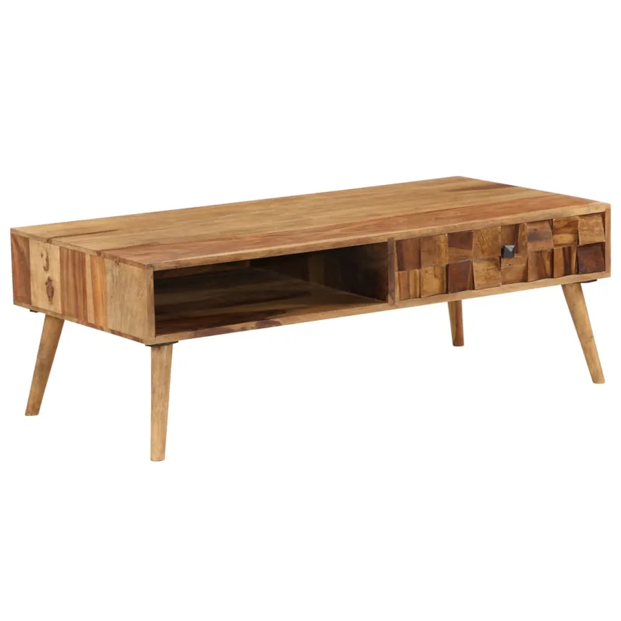 Table basse Bois massif avec finition miel 110x50x37 cm - 15