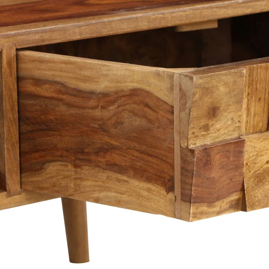Table basse Bois massif avec finition miel 110x50x37 cm - 8