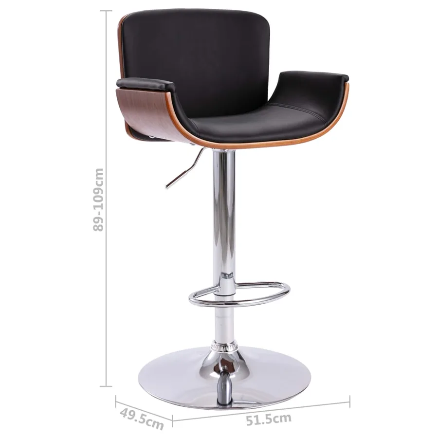 Tabouret de bar Noir Similicuir - 8