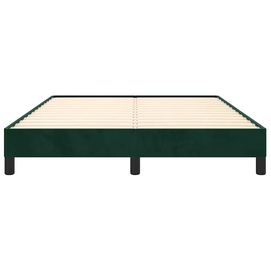 Cadre de lit sans matelas vert foncé 140x200 cm velours - 5