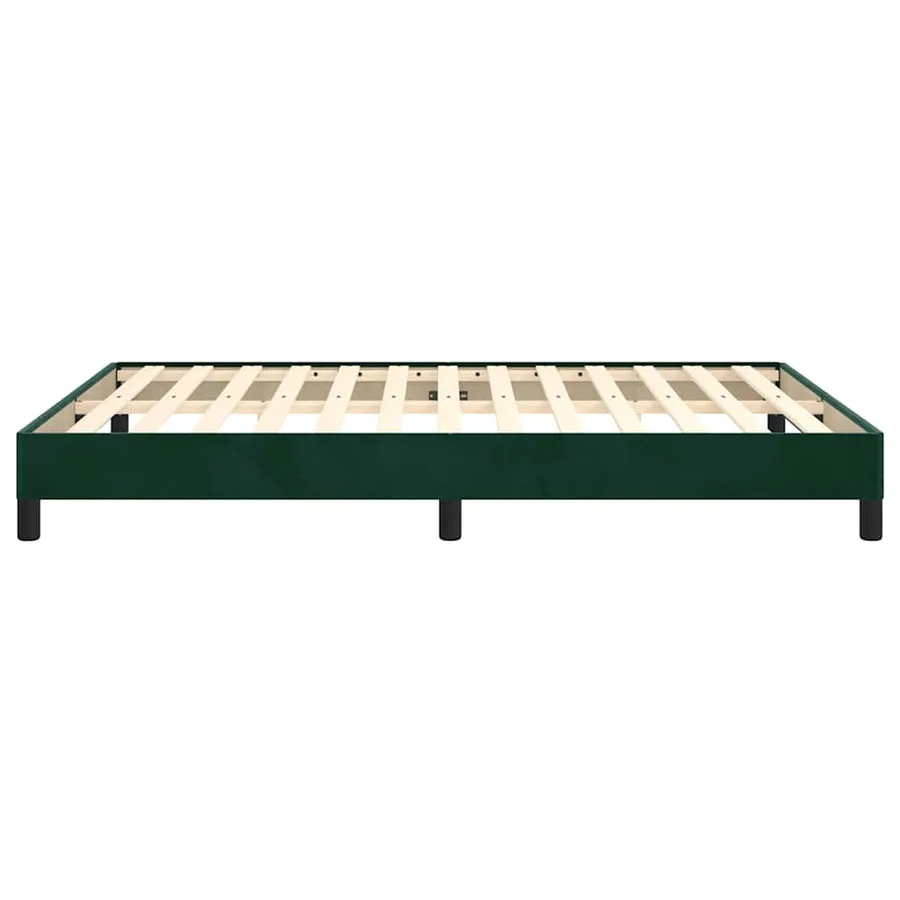 Cadre de lit sans matelas vert foncé 140x200 cm velours - 6