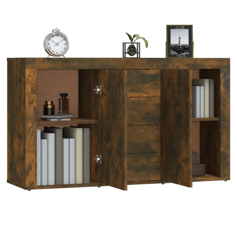 Buffet Chêne fumé 120x36x69 cm Bois d'ingénierie - 4