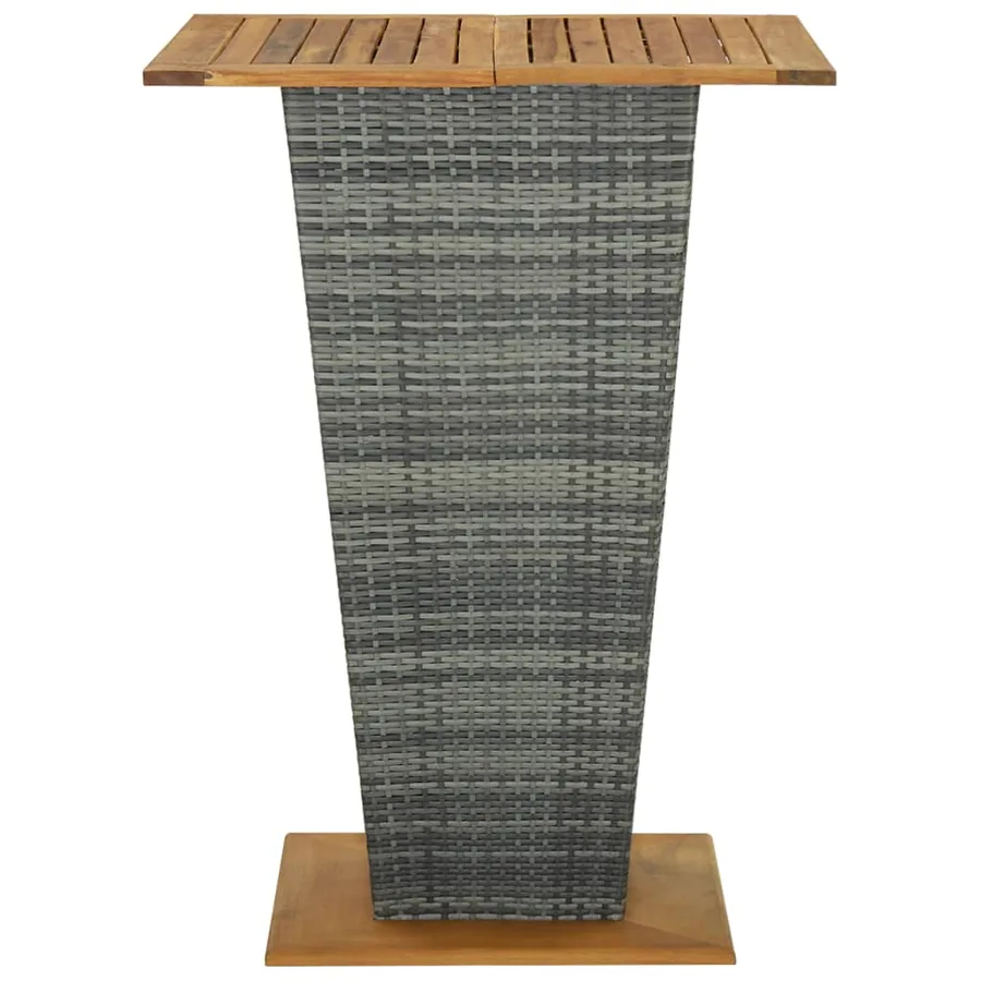 Ensemble de bar de jardin 5 pcs et coussins Résine tressée Gris - 5
