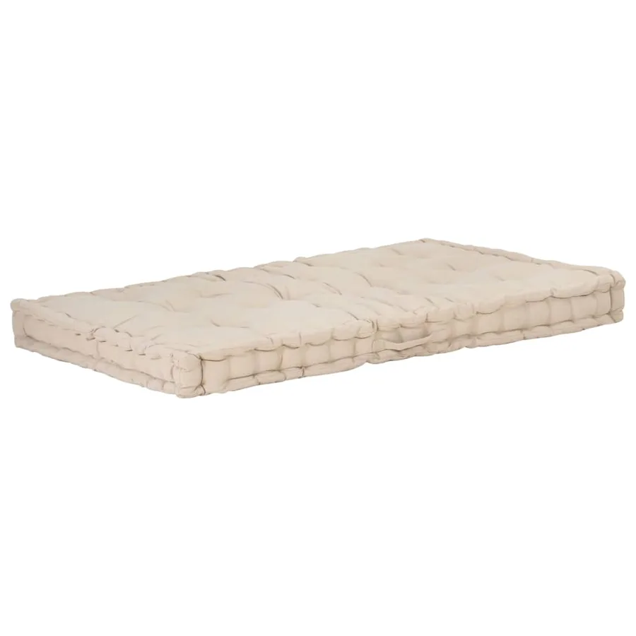 Coussin de plancher de palette Coton 120x80x10 cm Beige - 2