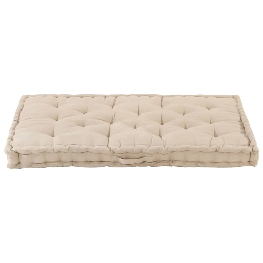 Coussin de plancher de palette Coton 120x80x10 cm Beige - 5