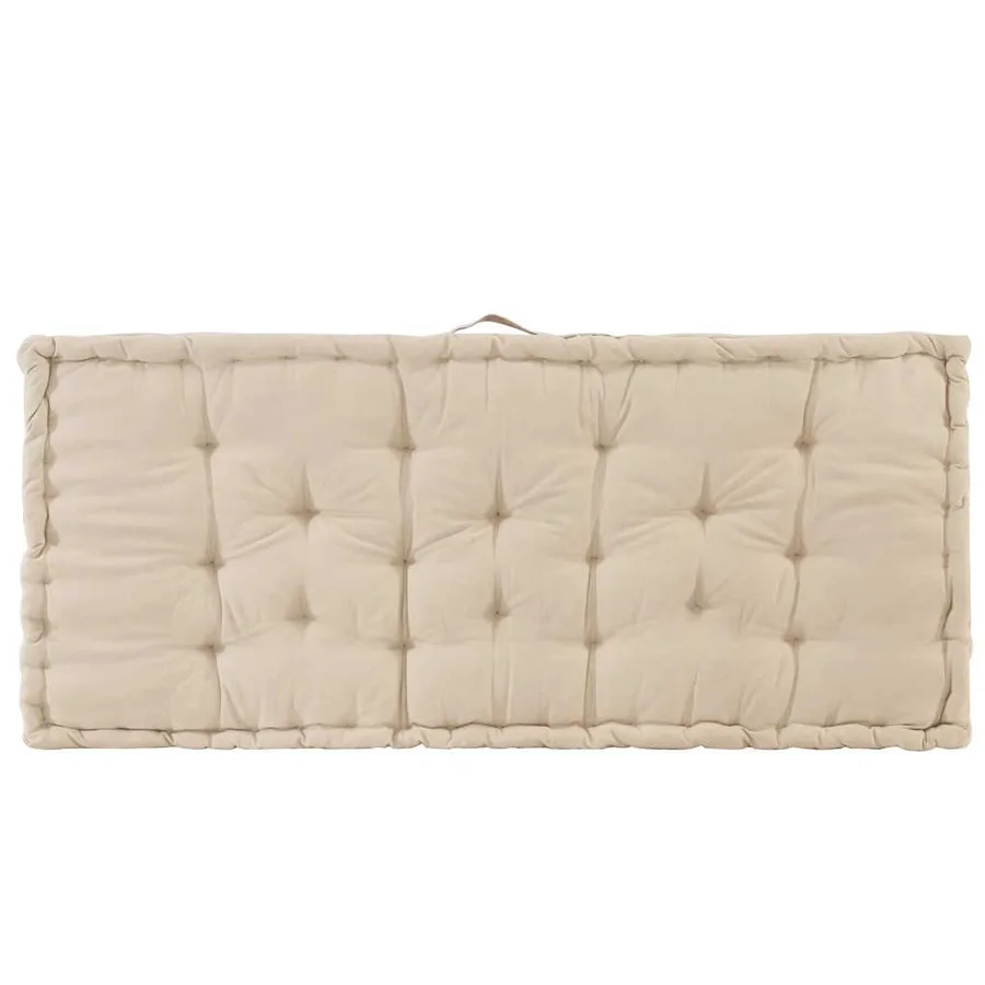 Coussin de plancher de palette Coton 120x80x10 cm Beige - 6