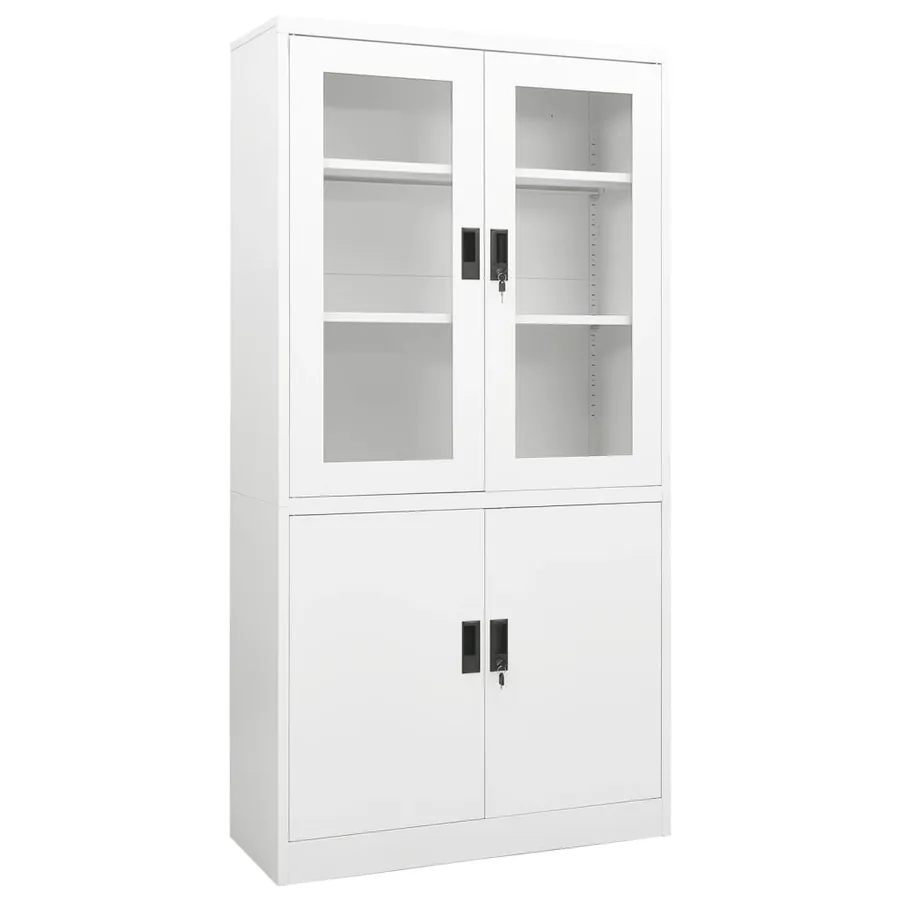 Armoire de bureau Blanc 90x40x180 cm Acier