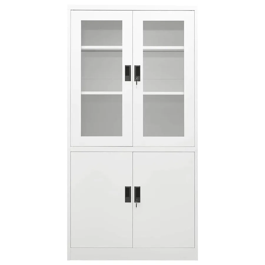 Armoire de bureau Blanc 90x40x180 cm Acier - 2