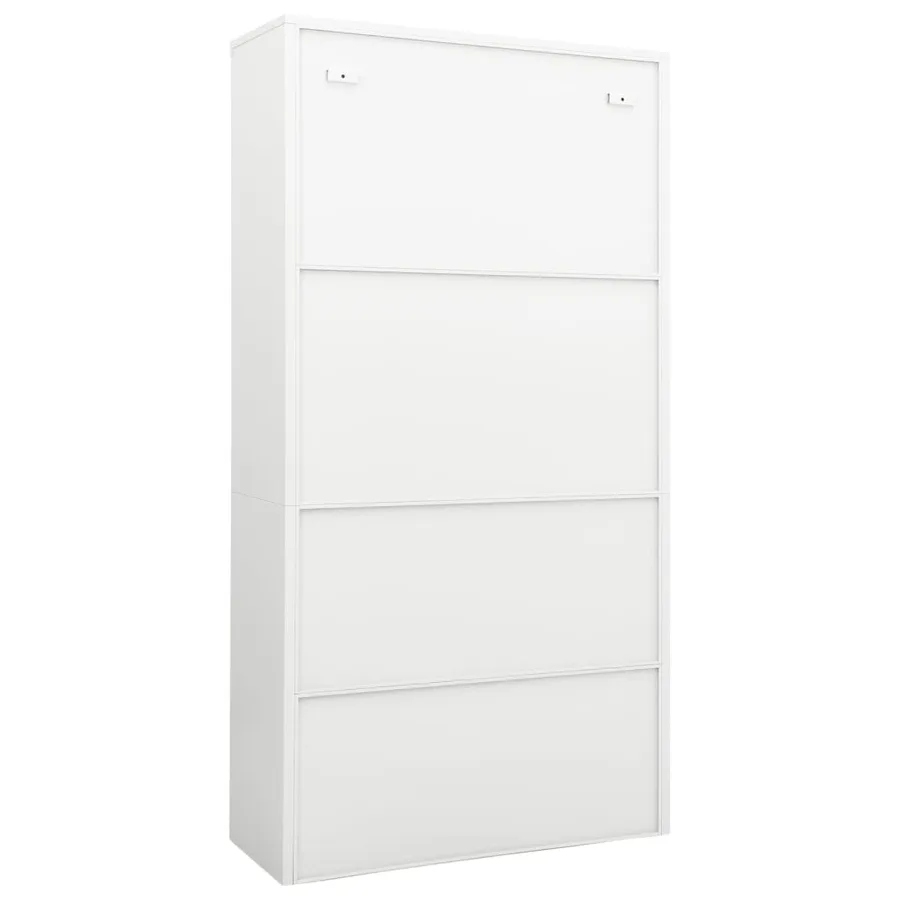 Armoire de bureau Blanc 90x40x180 cm Acier - 4