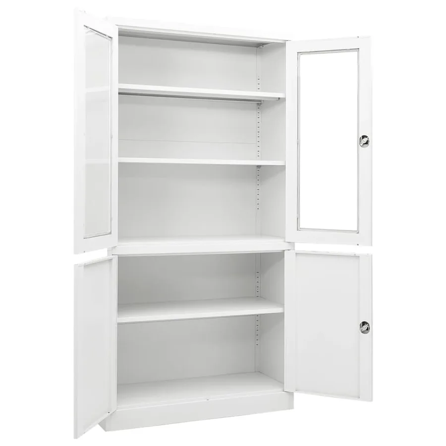Armoire de bureau Blanc 90x40x180 cm Acier - 5