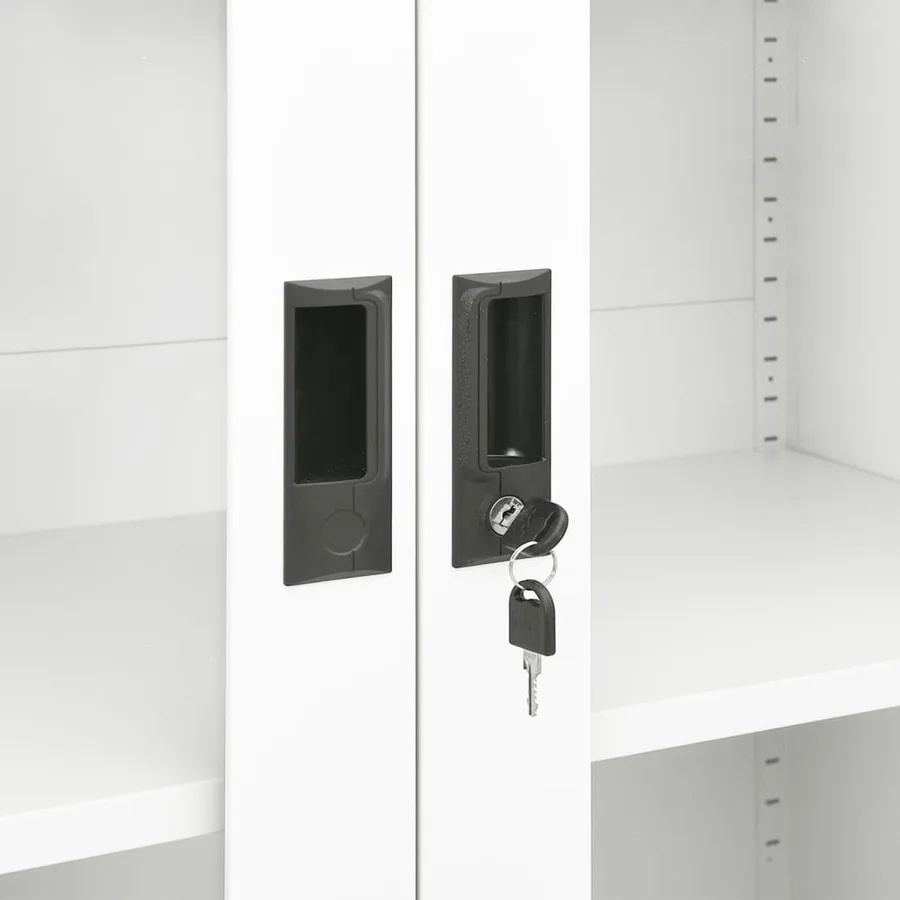 Armoire de bureau Blanc 90x40x180 cm Acier - 6