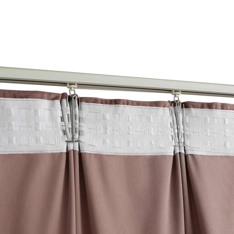 Rideau occultant et crochet 2pcs Velours Rose antique 140x175cm - 4