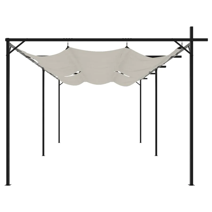 Pergola avec toit rétractable crème 589x292x230 cm - 4