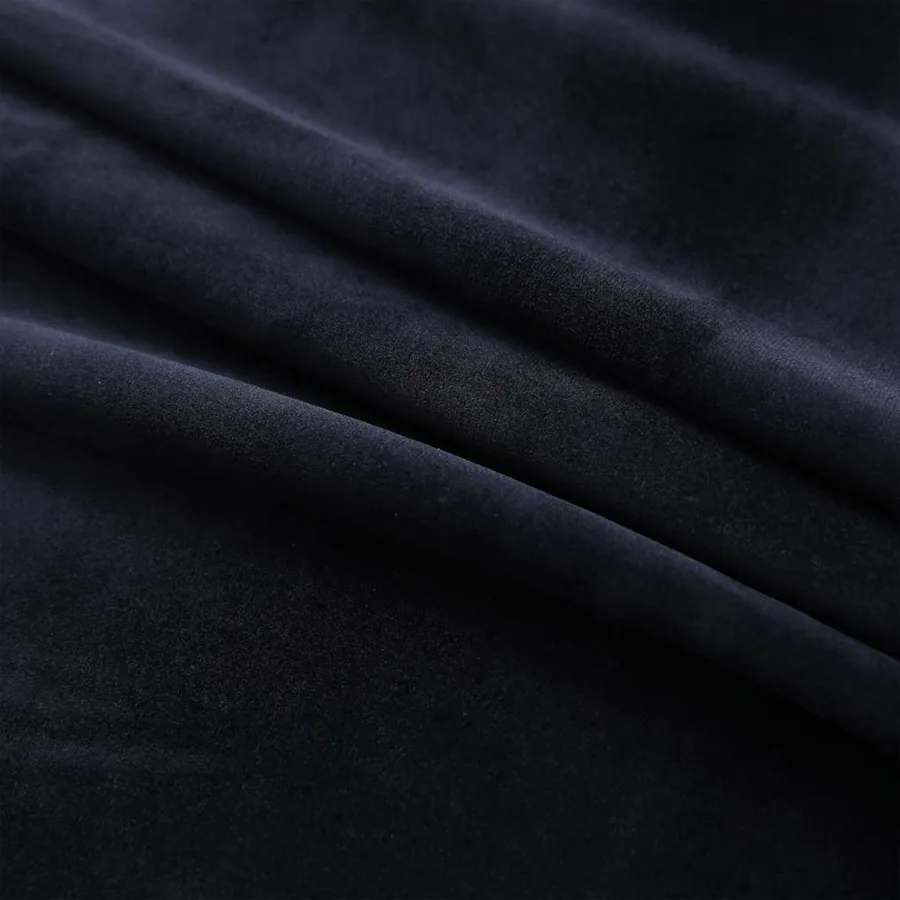 Rideaux occultants avec anneaux 2 pcs Velours Noir 140x225 cm - 4